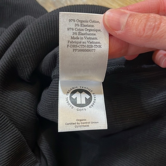 Everlane The Ribbed Tank Dress Black Women's Size Large Midi Organic Cotton EUC - Picture 11 of 12